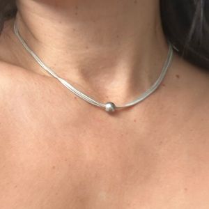 Sterling silver necklace, modern and simple